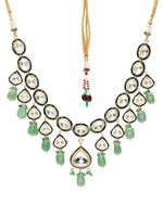 Thumbnail for Kundan and Stone Meenakari Necklace - Ruby Raang