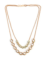Thumbnail for Double Layered Kundan Neckpiece - Ruby Raang