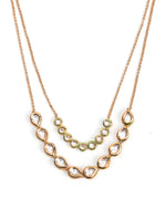 Thumbnail for Double Layered Kundan Neckpiece - Ruby Raang