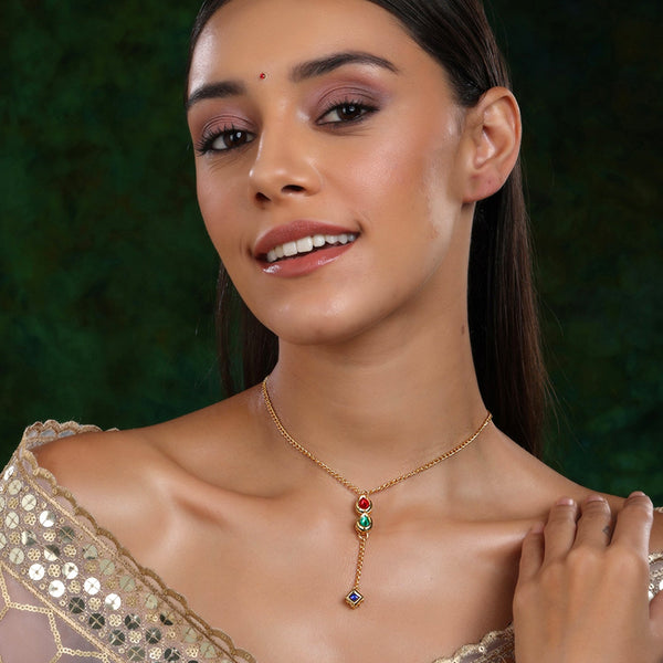 Multi Meenakari Kundan Necklace - Ruby Raang - Distacart