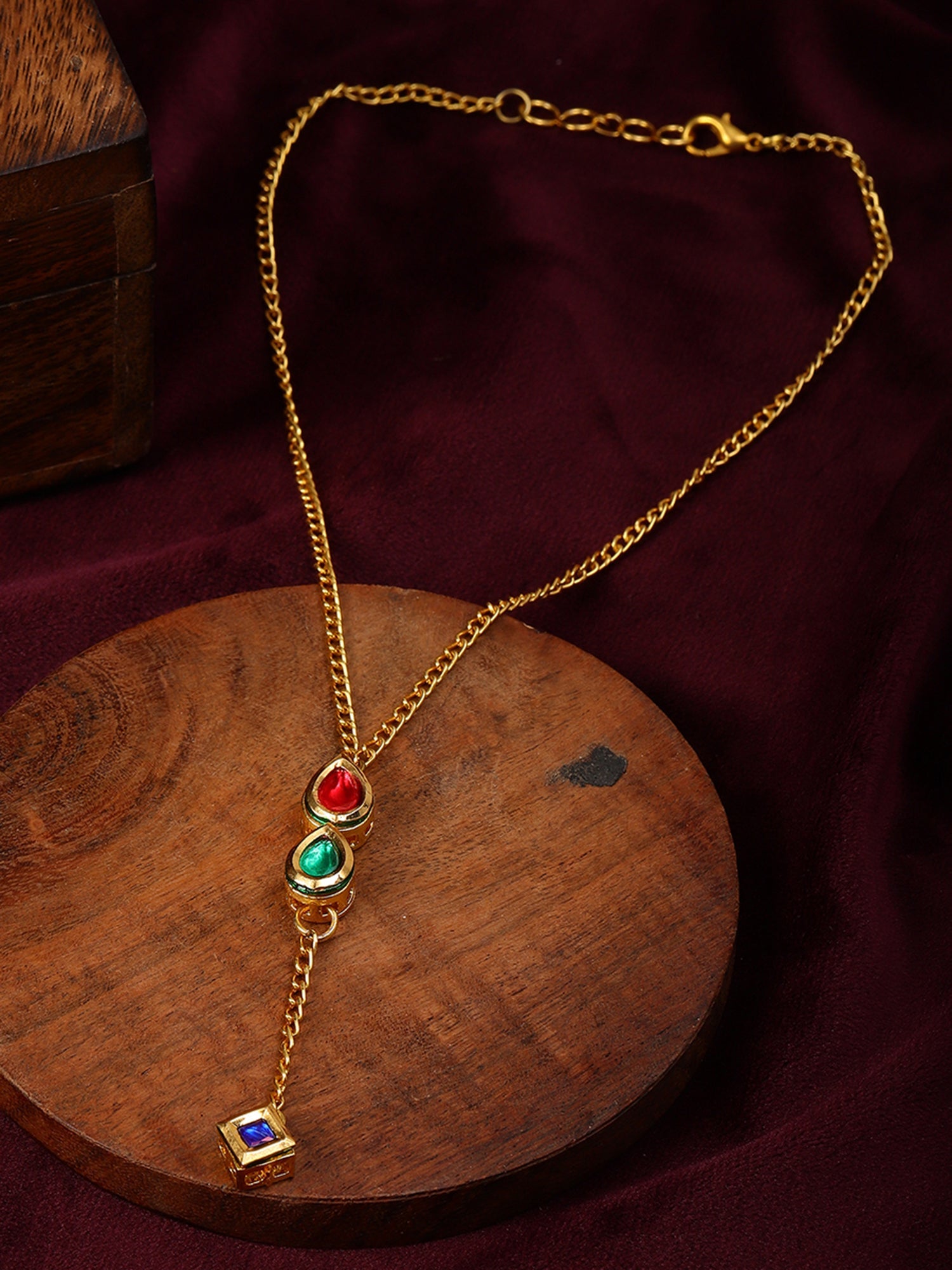 Multi Meenakari Kundan Necklace - Ruby Raang - Distacart