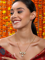 Thumbnail for Kundan Golden Necklace - Ruby Raang