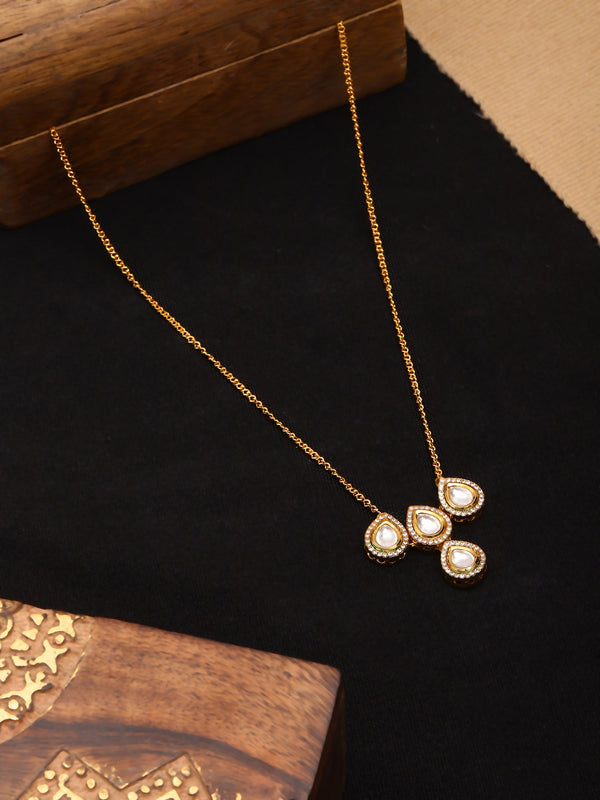 Kundan Golden Necklace - Ruby Raang