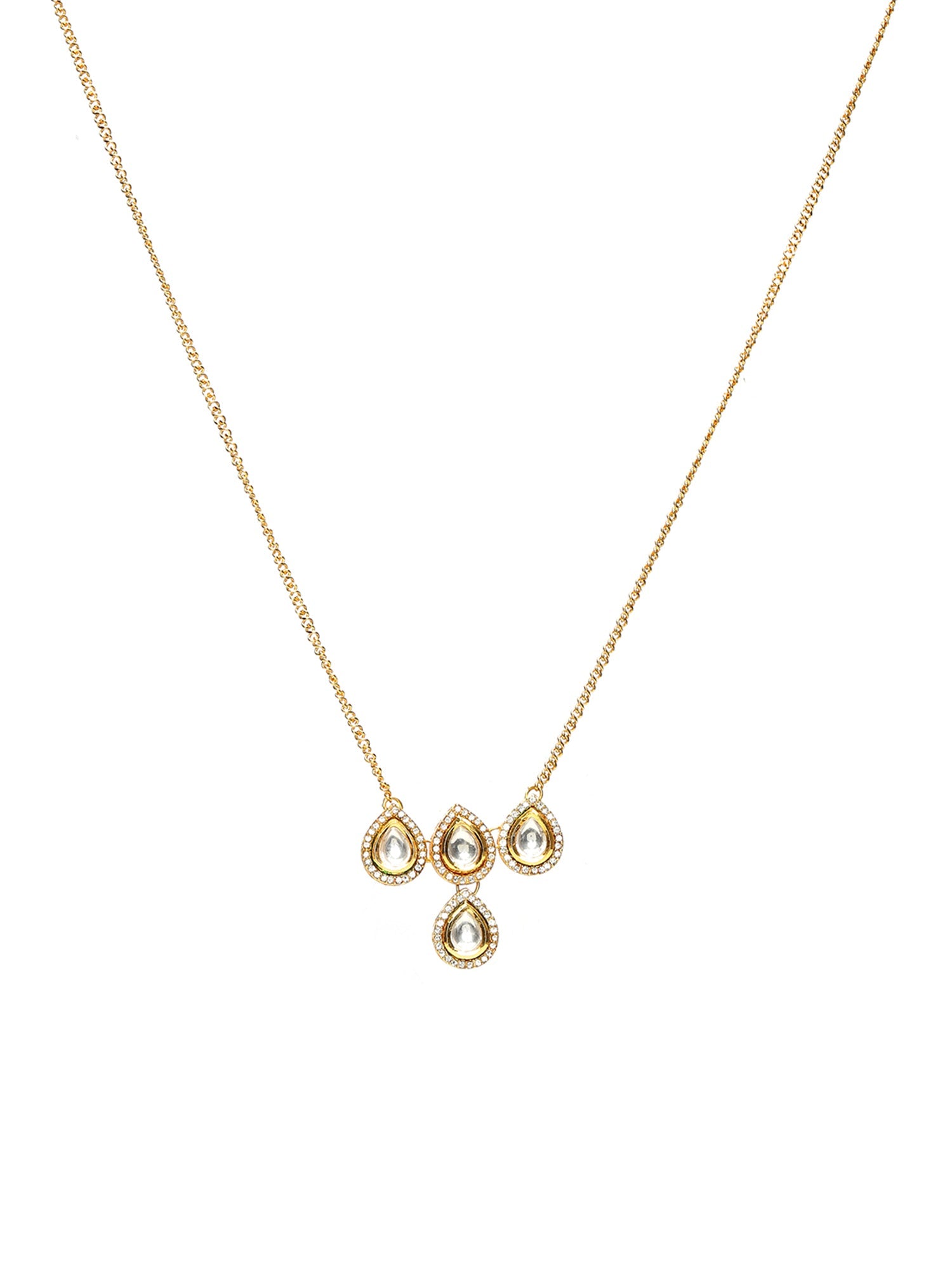 Kundan Golden Necklace - Ruby Raang