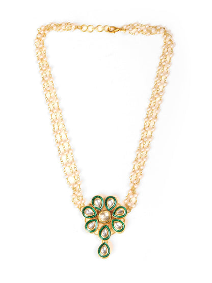 Meenakari Kundan Choker in Pearl Strings - Ruby Raang - Distacart