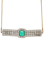 Thumbnail for Emerald Stone with Diamonds and Mossainite Choker and Studs - Ruby Raang