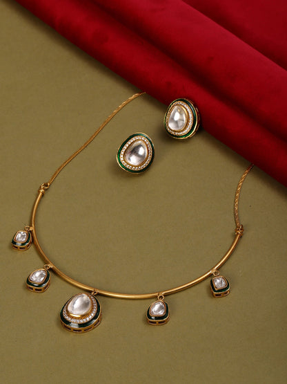 Hasli Neckpiece with Studs - Ruby Raang - Distacart