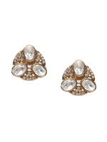 Thumbnail for Golden Kundan & Mossainite Hasli Choker with Studs - Ruby Raang