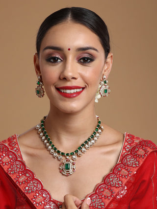Multi Color Kundan and Stone Choker with Earrings - Ruby Raang - Distacart