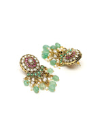 Thumbnail for Precious Handcrafted Stone Neckpiece with Emeralds - Ruby Raang