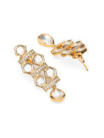 Thumbnail for Kundan & Mossainite Necklace with Earrings - Ruby Raang