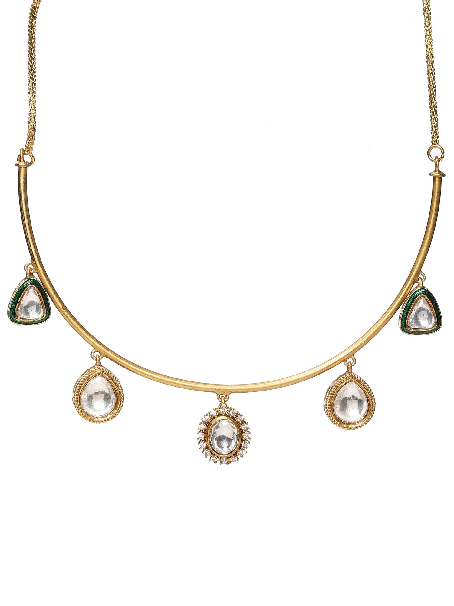 Kundan Hasli with Matching Studs - Ruby Raang