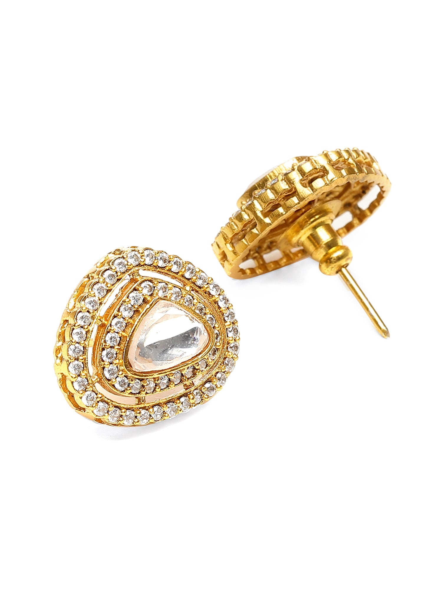 Layered Kundan Neckpiece with Matching Studs - Ruby Raang