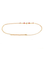 Thumbnail for Red Stone & Clear Patchi Kundan in Pearl Kamar Band - Ruby Raang