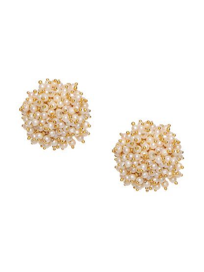 Round Pearl Studs - Ruby Raang - Distacart