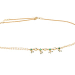 Thumbnail for Green Stone & Clear Patchi Kundan in Pearl Kamar Band - Ruby Raang