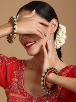 Thumbnail for Meenakari Handcrafted Heavy Bangles (set of 2) - Ruby Raang