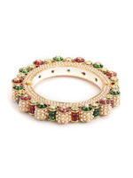 Thumbnail for Pearl Meenakari Handcrafted Heavy Bangles (set of 2) - Ruby Raang