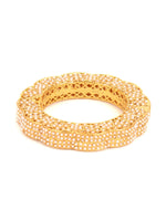 Thumbnail for Golden Pearl Handcrafted Heavy Bangles (set of 2) - Ruby Raang