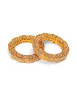 Thumbnail for Golden Pearl Handcrafted Heavy Bangles (set of 2) - Ruby Raang