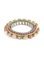 Thumbnail for Multi Meenakari Handcrafted Heavy Bangles (set of 2) - Ruby Raang