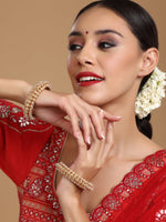 Thumbnail for Handcrafted Pearl Heavy Bangles (set of 2) - Ruby Raang