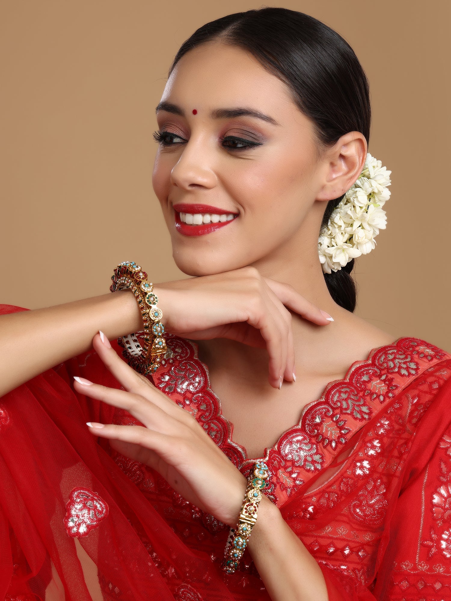 Handcrafted Heavy Bangles (set of 2) - Ruby Raang - Distacart