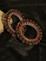 Thumbnail for Handcrafted Heavy Bangles (set of 2) - Ruby Raang
