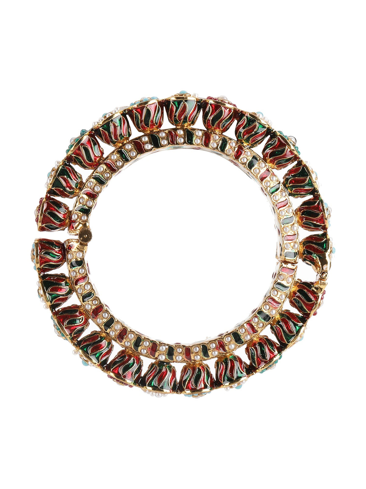 Handcrafted Heavy Bangles (set of 2) - Ruby Raang - Distacart