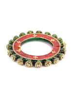 Thumbnail for Meenakari Handcrafted Heavy Bangle - Ruby Raang