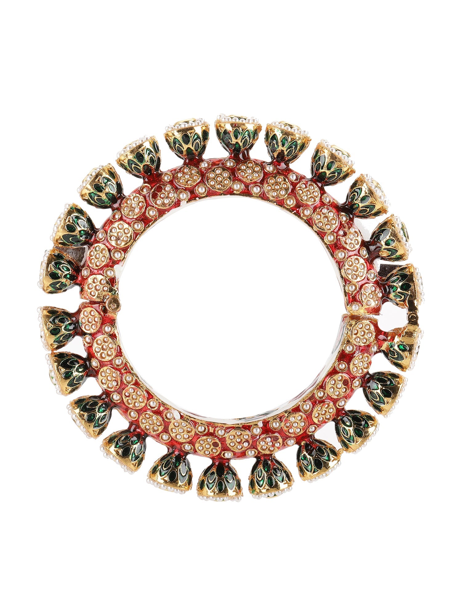Red Meenakari Handcrafted Heavy Bangle - Ruby Raang