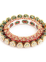 Thumbnail for Red Meenakari Handcrafted Heavy Bangle - Ruby Raang