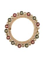 Thumbnail for Pearl Meenakari Handcrafted Heavy Bangle - Ruby Raang