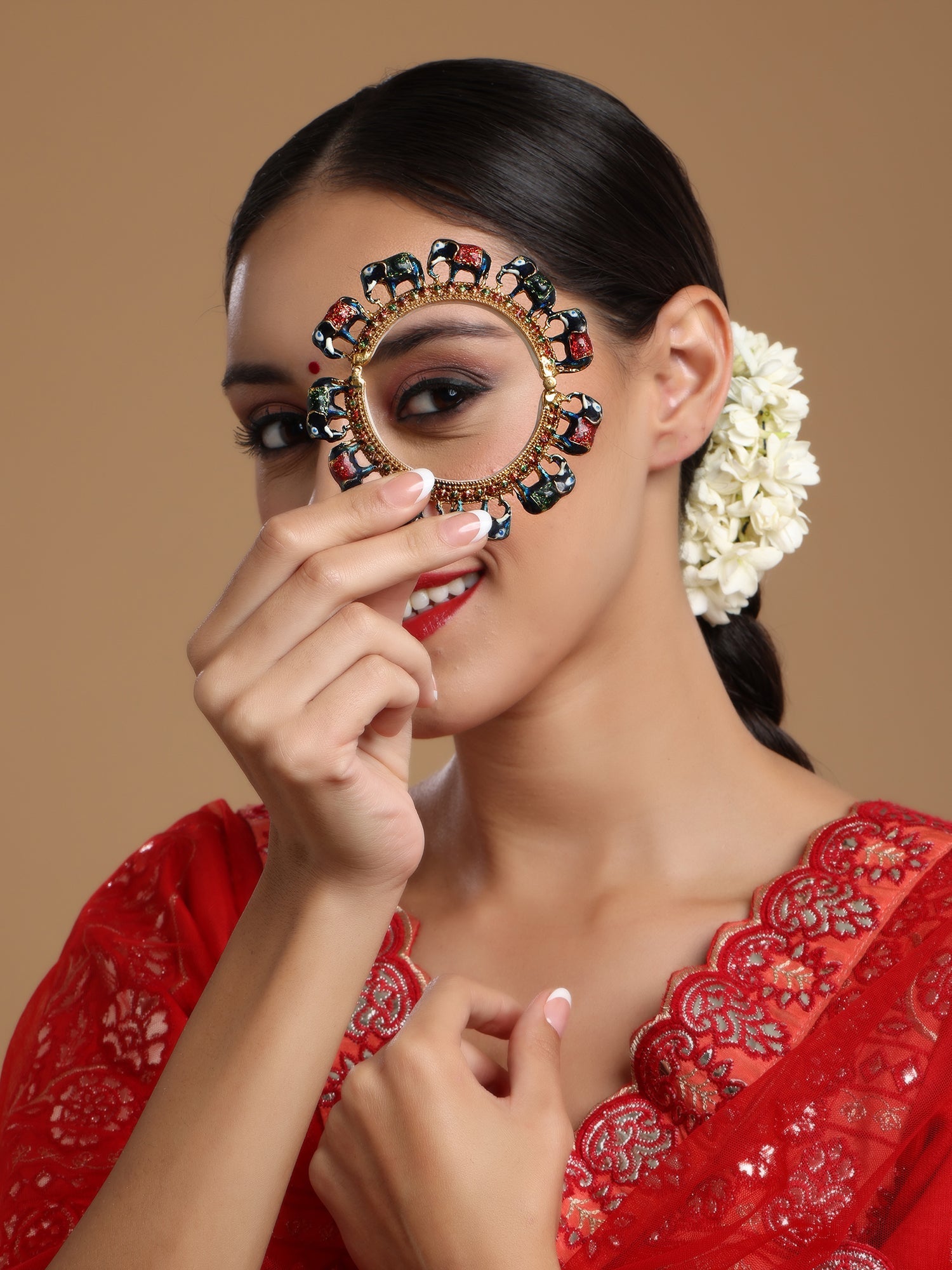 Elephant Blue Meenakari Handcrafted Heavy Bangle - Ruby Raang - Distacart