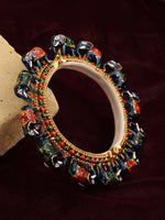 Thumbnail for Elephant Blue Meenakari Handcrafted Heavy Bangle - Ruby Raang