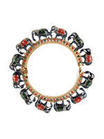 Thumbnail for Elephant Blue Meenakari Handcrafted Heavy Bangle - Ruby Raang