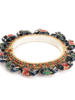 Thumbnail for Elephant Blue Meenakari Handcrafted Heavy Bangle - Ruby Raang