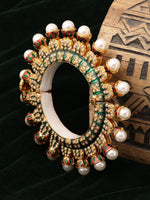 Thumbnail for Oversized Pearl Meenakari Handcrafted Heavy Bangle - Ruby Raang