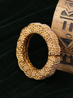 Thumbnail for Golden Pearl Handcrafted Heavy Bangle - Ruby Raang