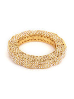 Thumbnail for Golden Pearl Handcrafted Heavy Bangle - Ruby Raang