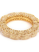 Thumbnail for Golden Pearl Handcrafted Heavy Bangle - Ruby Raang