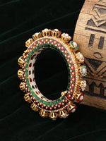 Thumbnail for Multi Meenakari Handcrafted Heavy Bangle - Ruby Raang