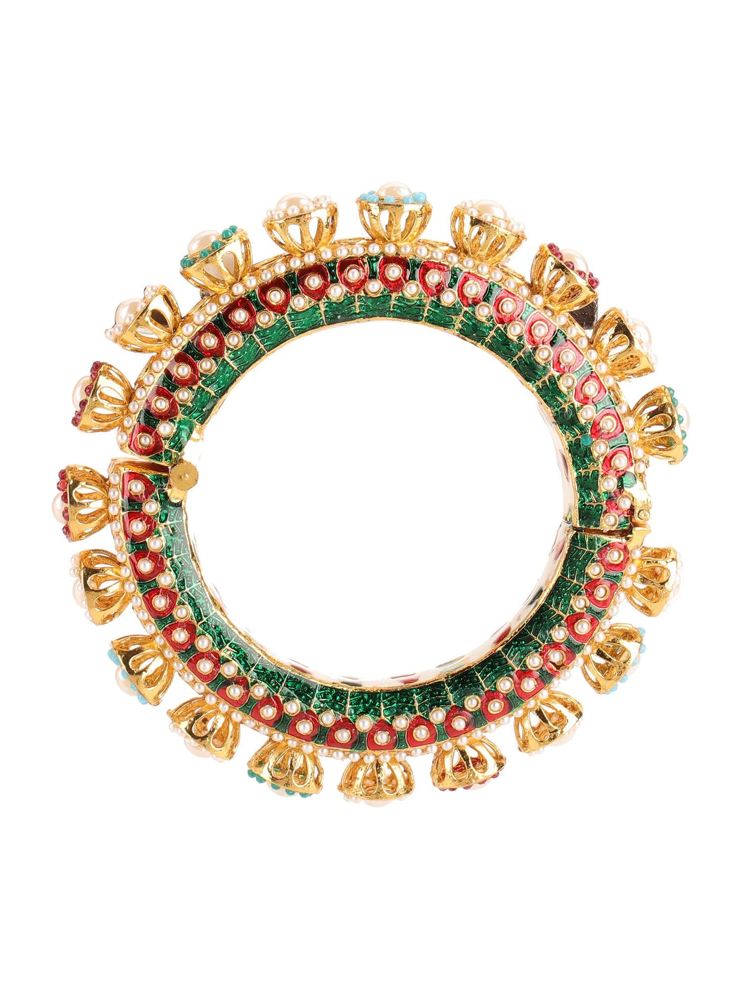 Multi Meenakari Handcrafted Heavy Bangle - Ruby Raang