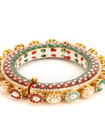 Thumbnail for Multi Meenakari Handcrafted Heavy Bangle - Ruby Raang