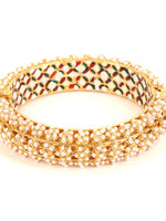 Thumbnail for Handcrafted Pearl Heavy Bangle - Ruby Raang