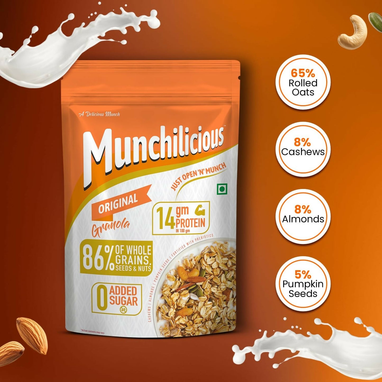 Munchilicious Granola - Original, 80% Seeds & Whole Grains - Distacart