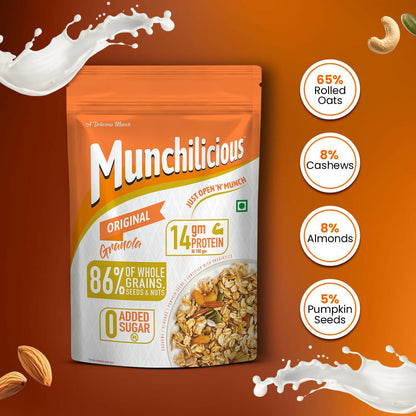 Munchilicious Granola - Original, 80% Seeds & Whole Grains - Distacart