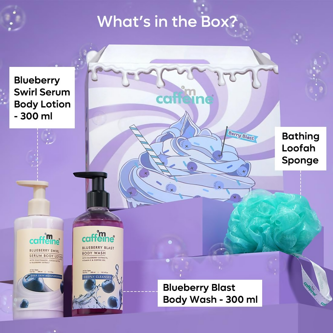 mCaffeine Blueberry Escape Bath & Body Gift Kit Set - Distacart