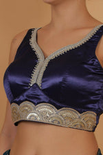 Thumbnail for Joban Fashion Silk Zari And Sequence Work Padded Blouse - Blue