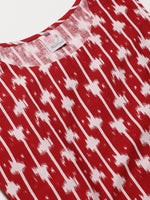 Thumbnail for Ahalyaa Women Red & White Printed Pure Cotton Top - Distacart